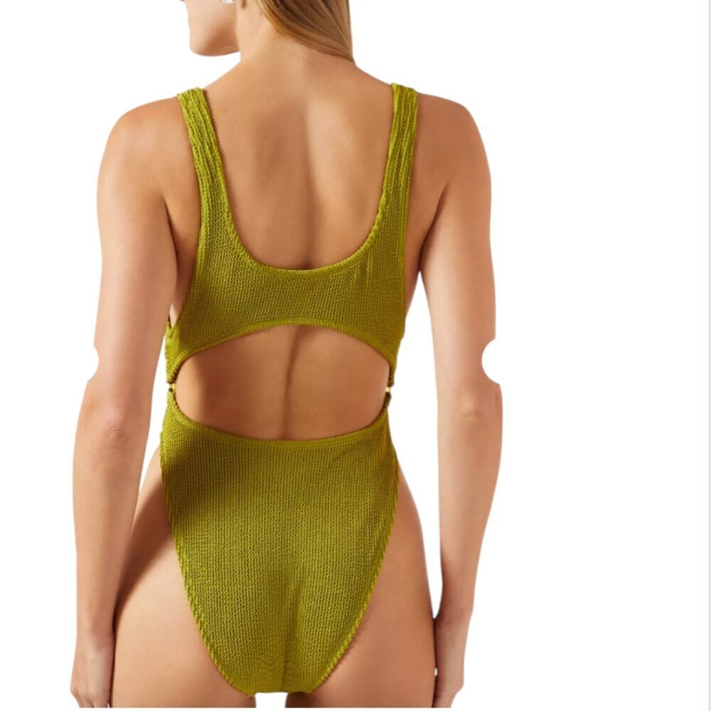 NWT Good American Green Always Fit Monokini Swimsuit - Picture 8 of 9